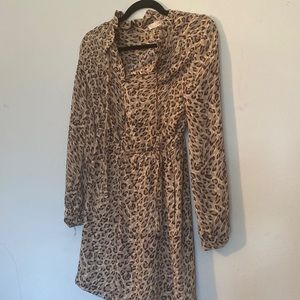 leopard print knee length dress EUC
